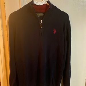 US Polo Assn dark navy 1/4 zip sweater